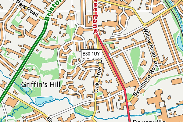 B30 1UY map - OS VectorMap District (Ordnance Survey)