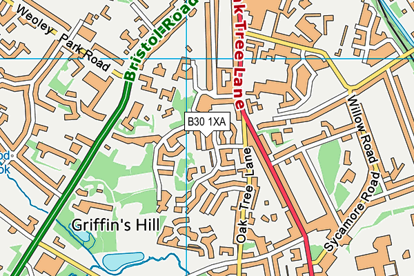 B30 1XA map - OS VectorMap District (Ordnance Survey)