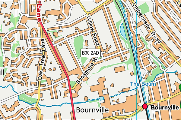 B30 2AD map - OS VectorMap District (Ordnance Survey)