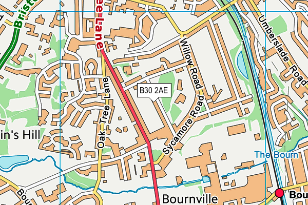 B30 2AE map - OS VectorMap District (Ordnance Survey)