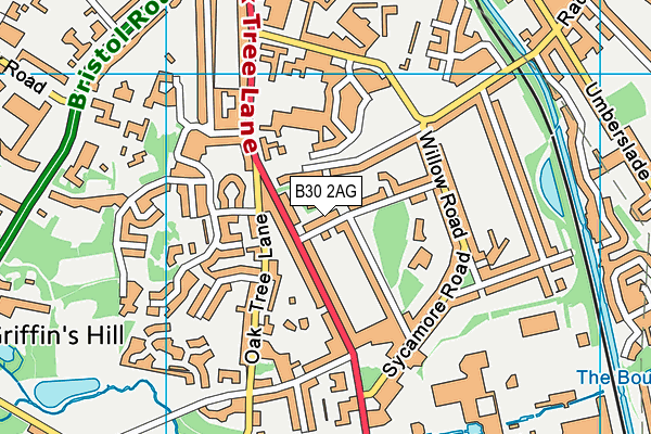 B30 2AG map - OS VectorMap District (Ordnance Survey)