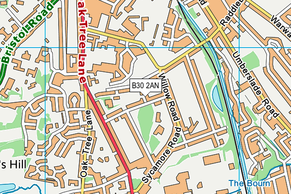 B30 2AN map - OS VectorMap District (Ordnance Survey)