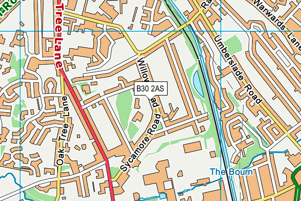 B30 2AS map - OS VectorMap District (Ordnance Survey)