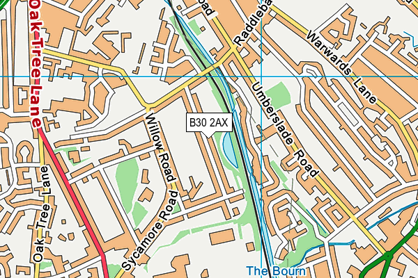 B30 2AX map - OS VectorMap District (Ordnance Survey)