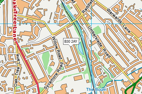 B30 2AY map - OS VectorMap District (Ordnance Survey)