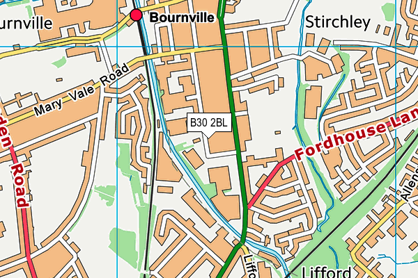 B30 2BL map - OS VectorMap District (Ordnance Survey)