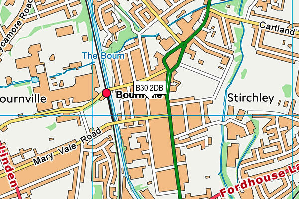 B30 2DB map - OS VectorMap District (Ordnance Survey)