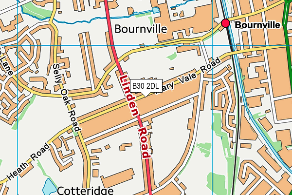 B30 2DL map - OS VectorMap District (Ordnance Survey)