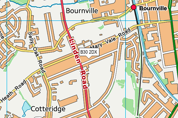 B30 2DX map - OS VectorMap District (Ordnance Survey)