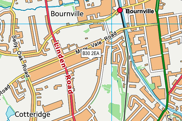 B30 2EA map - OS VectorMap District (Ordnance Survey)