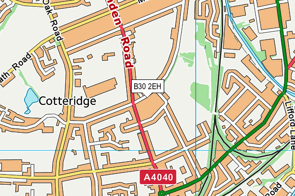 B30 2EH map - OS VectorMap District (Ordnance Survey)