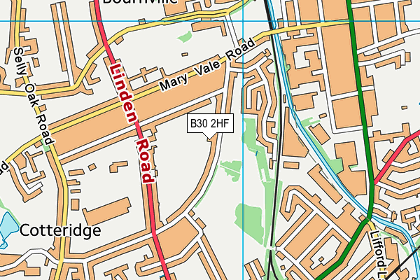 B30 2HF map - OS VectorMap District (Ordnance Survey)