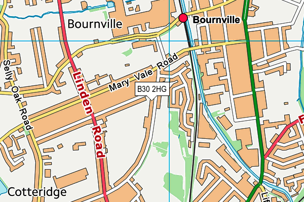 B30 2HG map - OS VectorMap District (Ordnance Survey)