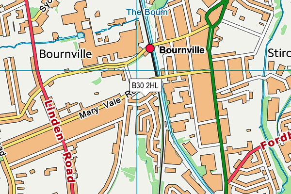 B30 2HL map - OS VectorMap District (Ordnance Survey)