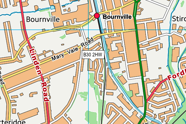 B30 2HW map - OS VectorMap District (Ordnance Survey)