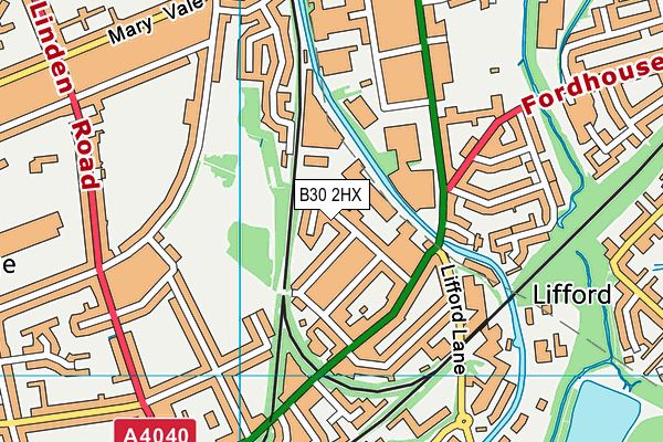 B30 2HX map - OS VectorMap District (Ordnance Survey)