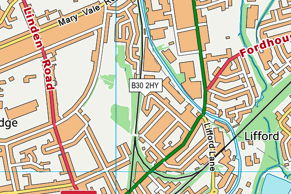 B30 2HY map - OS VectorMap District (Ordnance Survey)