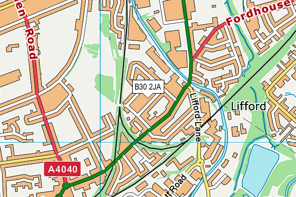 B30 2JA map - OS VectorMap District (Ordnance Survey)