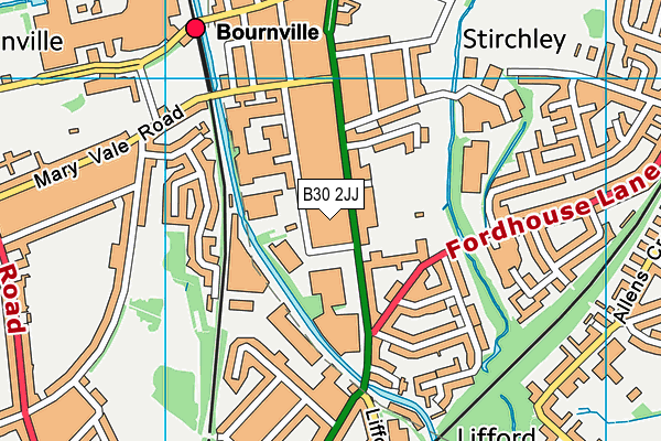 B30 2JJ map - OS VectorMap District (Ordnance Survey)