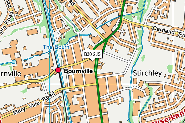 B30 2JS map - OS VectorMap District (Ordnance Survey)