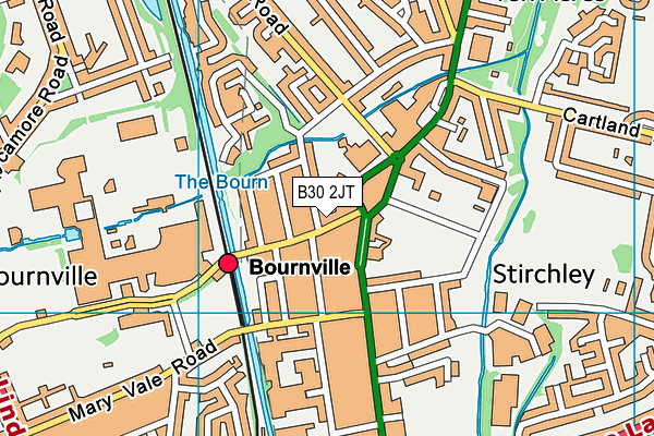 B30 2JT map - OS VectorMap District (Ordnance Survey)