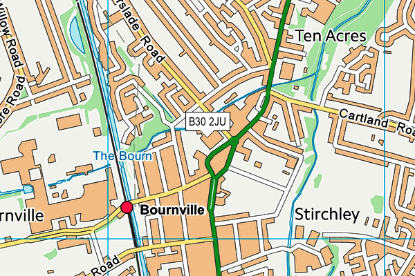 B30 2JU map - OS VectorMap District (Ordnance Survey)