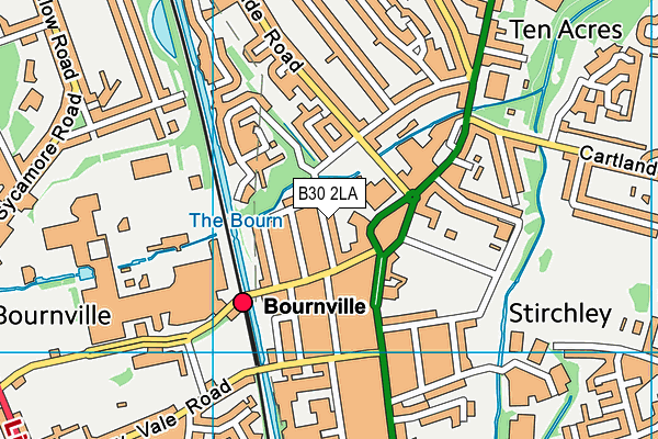 B30 2LA map - OS VectorMap District (Ordnance Survey)