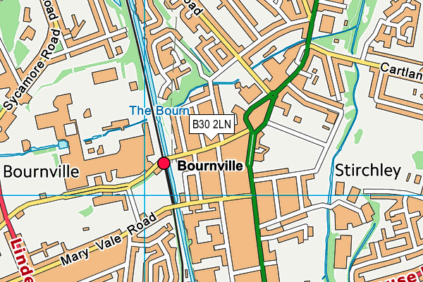 B30 2LN map - OS VectorMap District (Ordnance Survey)
