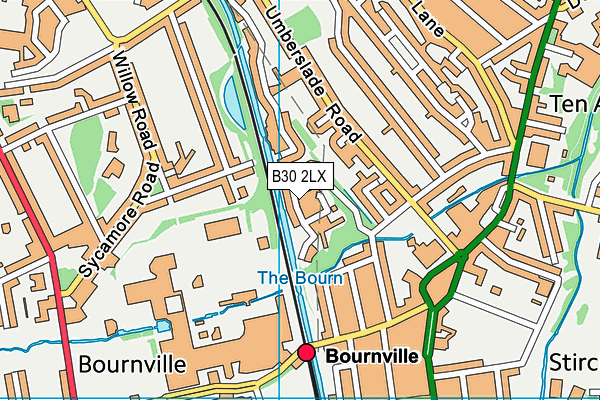 B30 2LX map - OS VectorMap District (Ordnance Survey)