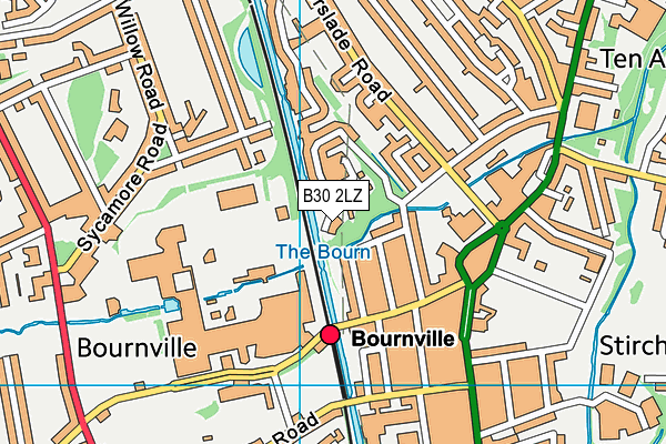 B30 2LZ map - OS VectorMap District (Ordnance Survey)