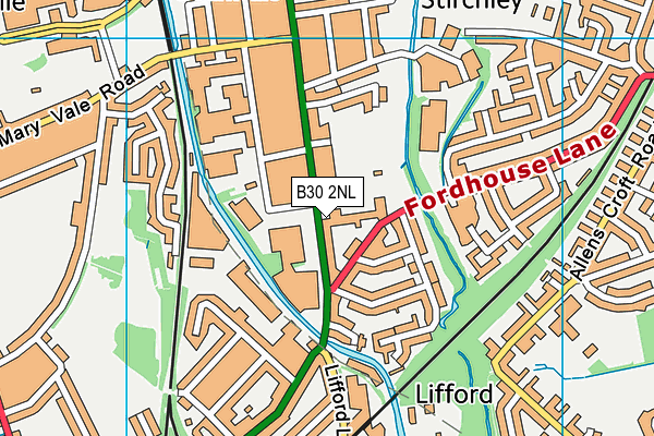 B30 2NL map - OS VectorMap District (Ordnance Survey)