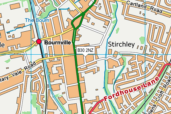 B30 2NZ map - OS VectorMap District (Ordnance Survey)