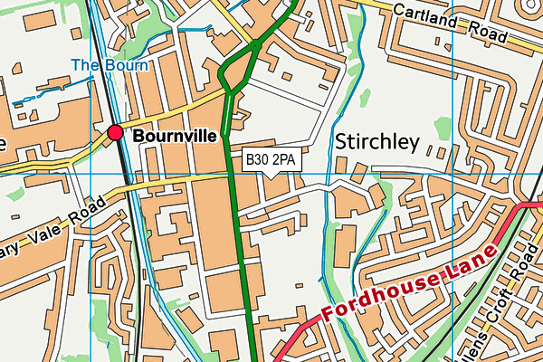 B30 2PA map - OS VectorMap District (Ordnance Survey)