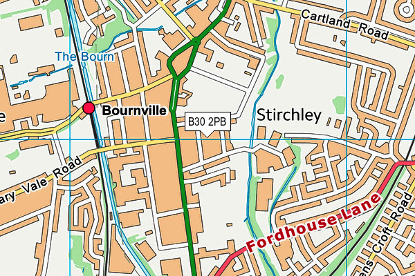 B30 2PB map - OS VectorMap District (Ordnance Survey)