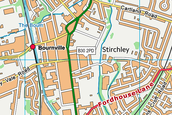 B30 2PD map - OS VectorMap District (Ordnance Survey)