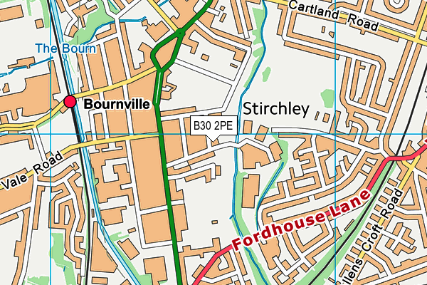 B30 2PE map - OS VectorMap District (Ordnance Survey)