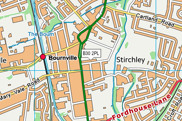 B30 2PL map - OS VectorMap District (Ordnance Survey)