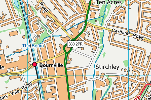 B30 2PR map - OS VectorMap District (Ordnance Survey)