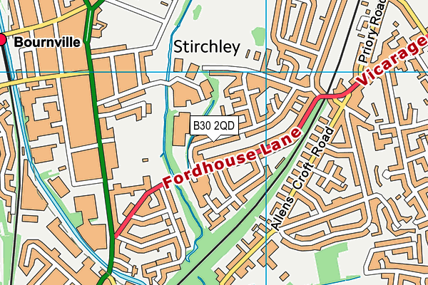 B30 2QD map - OS VectorMap District (Ordnance Survey)