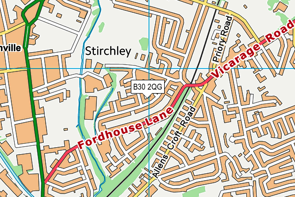 B30 2QG map - OS VectorMap District (Ordnance Survey)