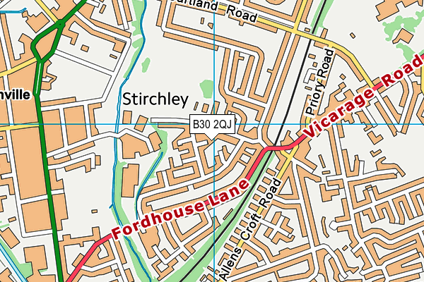 B30 2QJ map - OS VectorMap District (Ordnance Survey)