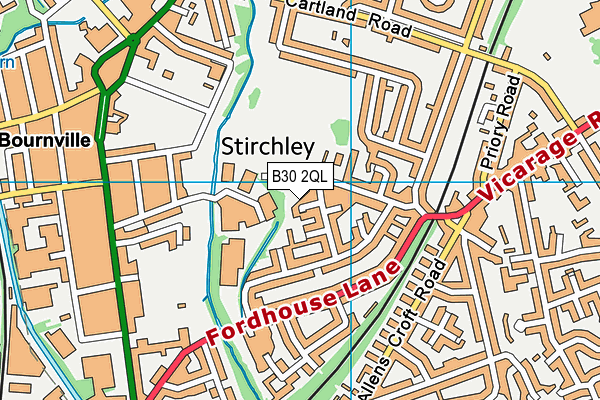 B30 2QL map - OS VectorMap District (Ordnance Survey)