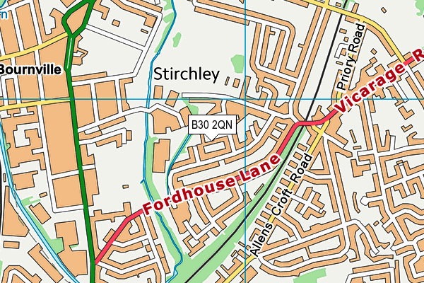 B30 2QN map - OS VectorMap District (Ordnance Survey)