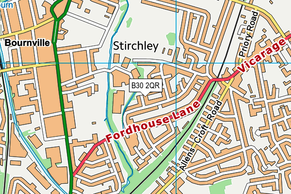 B30 2QR map - OS VectorMap District (Ordnance Survey)