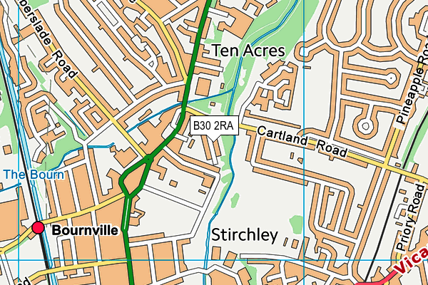 B30 2RA map - OS VectorMap District (Ordnance Survey)