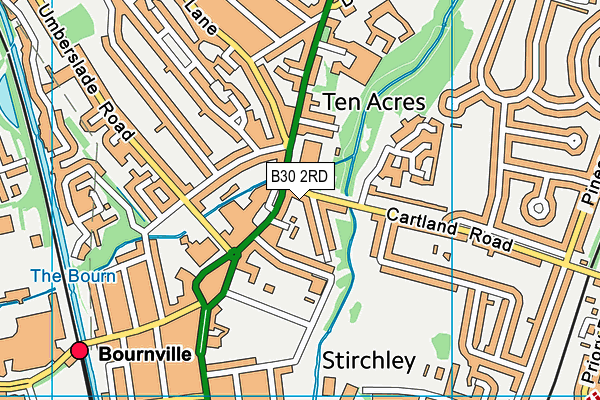 B30 2RD map - OS VectorMap District (Ordnance Survey)