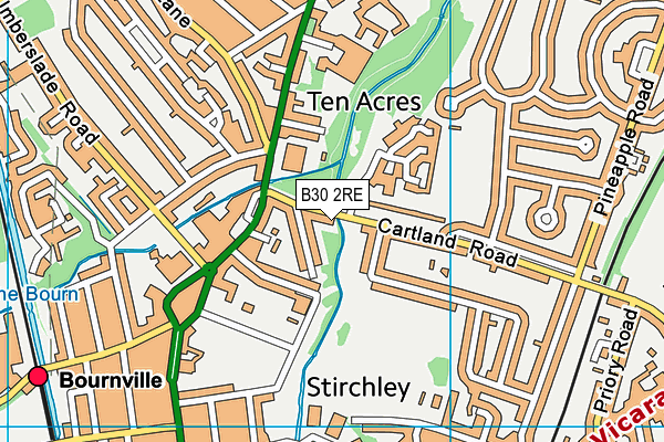 B30 2RE map - OS VectorMap District (Ordnance Survey)