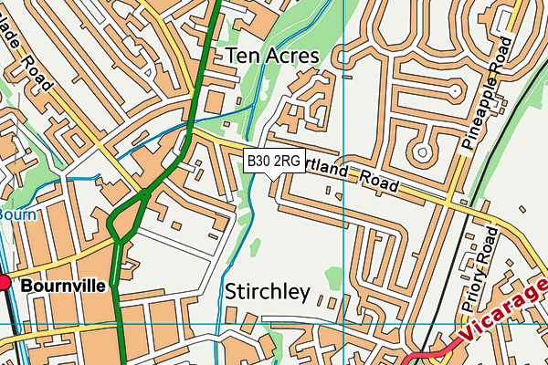 B30 2RG map - OS VectorMap District (Ordnance Survey)