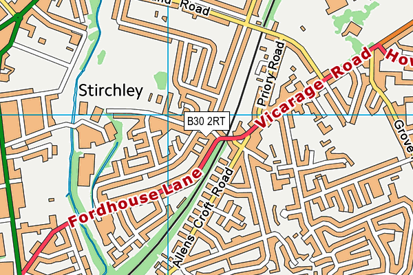 B30 2RT map - OS VectorMap District (Ordnance Survey)