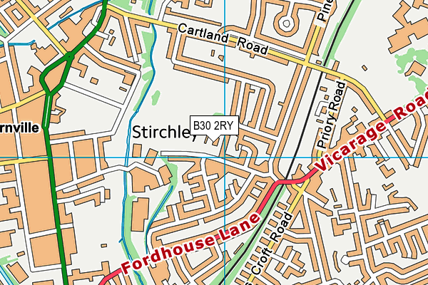 B30 2RY map - OS VectorMap District (Ordnance Survey)